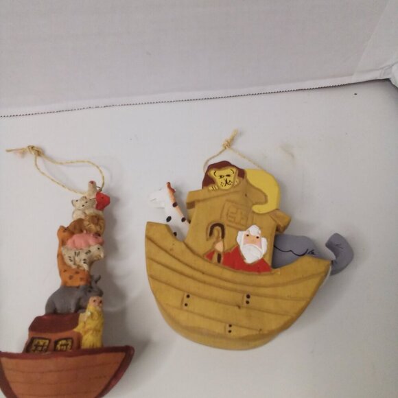 Vintage Wood Noah's Ark Decor Lot Bible Animals Hanging Figures - Picture 6 of 13